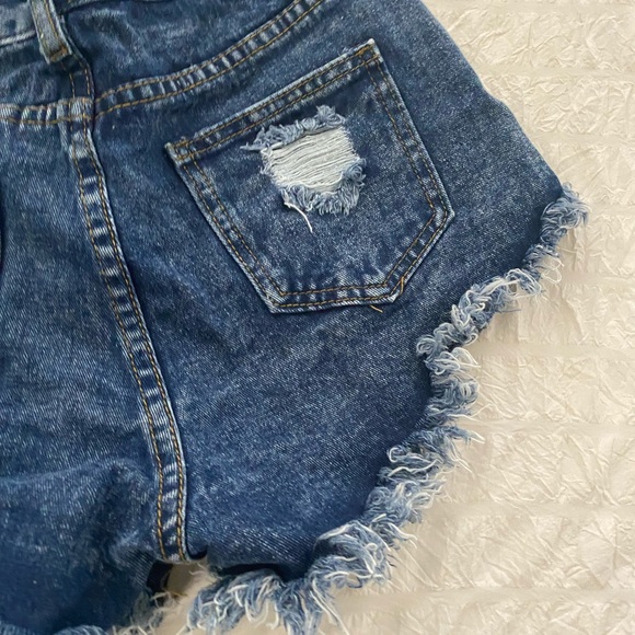 Dark blue denim shorts - Picture 6 of 7